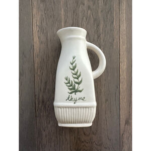 White Thyme Hand Painted Ceramic Vase Pitcher